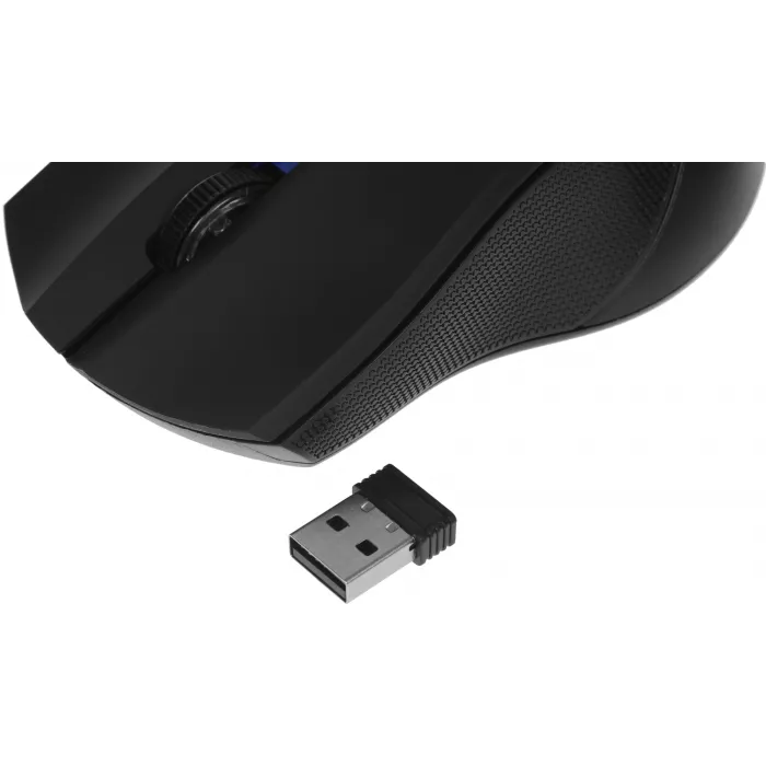 Мышь Оклик 615MW черный/синий оптическая 1200dpi беспров. USB для ноутбука 3but (412862)