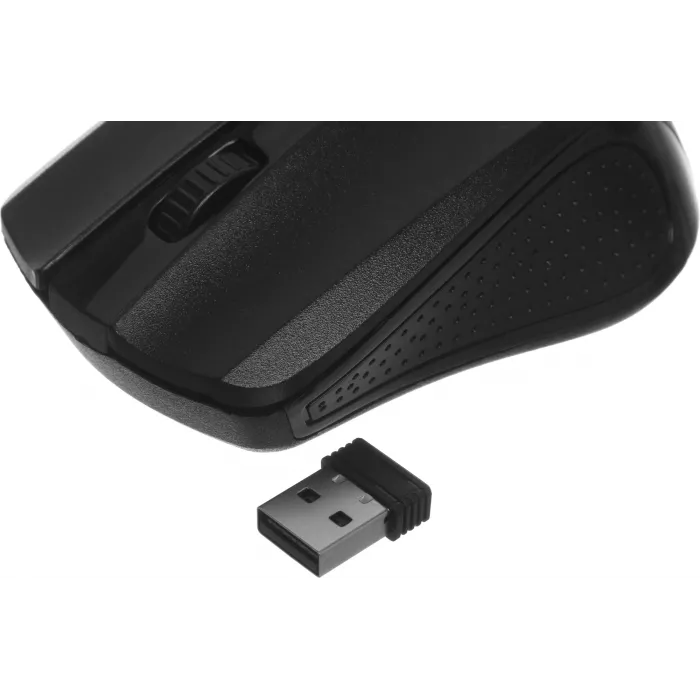 Мышь Оклик 485MW черный оптическая 1600dpi беспров. USB для ноутбука 3but (997819)