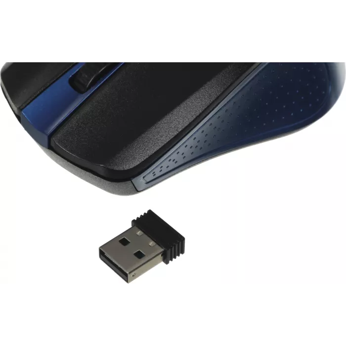 Мышь Оклик 485MW черный/синий оптическая 1200dpi беспров. USB для ноутбука 3but (997826)