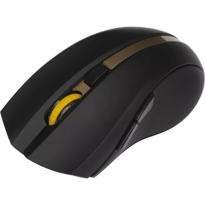 Мышь Оклик 495MW черный/золотистый оптическая 1600dpi беспров. USB для ноутбука 6but (998168)