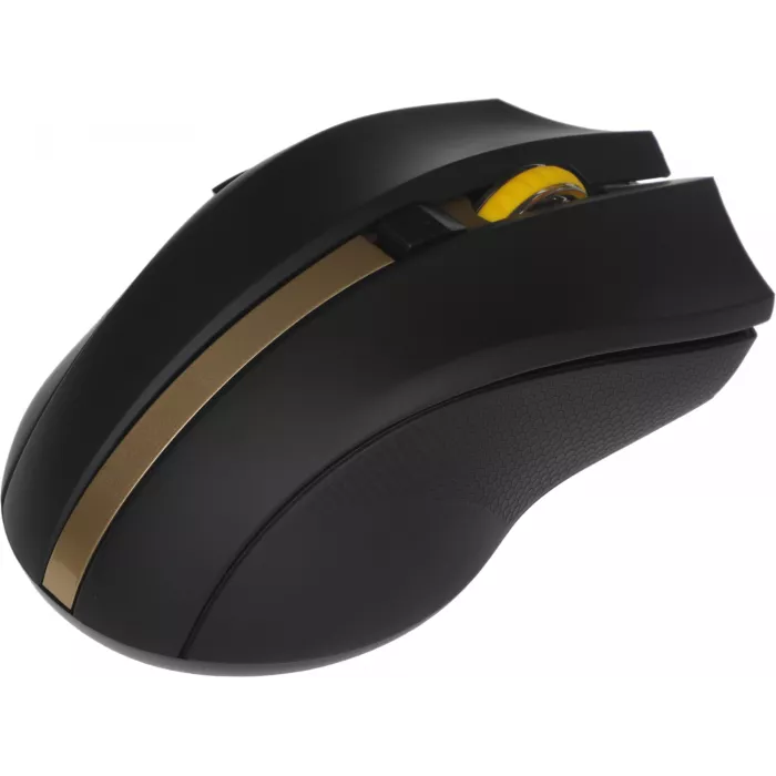 Мышь Оклик 495MW черный/золотистый оптическая 1600dpi беспров. USB для ноутбука 6but (998168)