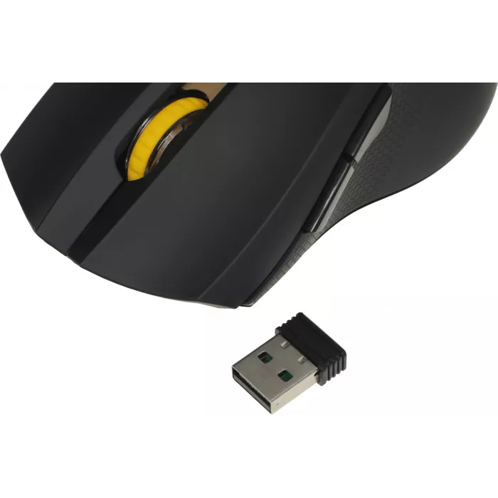 Мышь Оклик 495MW черный/золотистый оптическая 1600dpi беспров. USB для ноутбука 6but (998168)