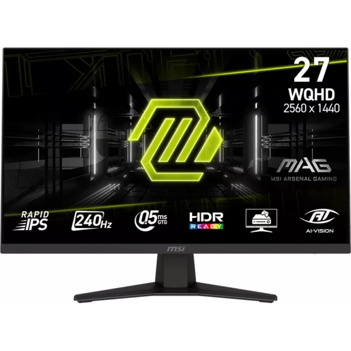 Монитор MSI 27" Mag 274QF X24 черный IPS LED 16:9 HDMI полуматовая 250cd 178гр/178гр 2560x1440 240Hz FreeSync Premium DP Quad 2K (1440p) 4.7кг
