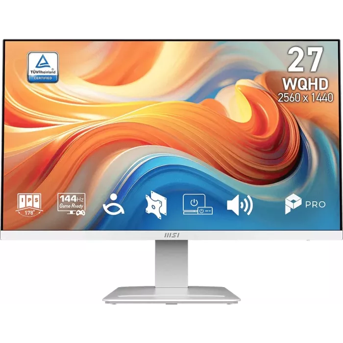 Монитор MSI 27" Pro MP273QW E14 белый IPS LED 16:9 HDMI M/M матовая 300cd 178гр/178гр 2560x1440 144Hz DP Quad HD 2K (1440p) 4.5кг