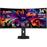 Монитор MSI 34" Mag 341CQP QD-OLED X28 черный QD OLED LED 21:9 HDMI матовая HAS 1500000:1 300cd 178гр/178гр 3440x1440 280Hz G-Sync FreeSync Premium Pro DP UW USB 9.5кг
