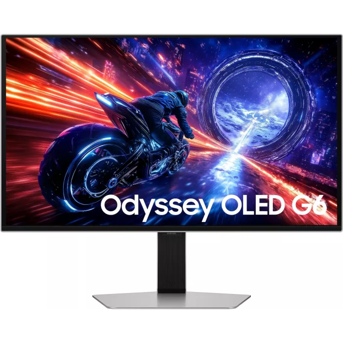 Монитор Samsung 27" Odyssey OLED G6 S27FG602SIXCI серебристый OLED LED 16:9 HDMI матовая HAS Piv 300cd 178гр/178гр 2560x1440 500Hz FreeSync Premium Pro DP 2K USB 6.9кг