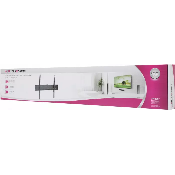 Кронштейн для телевизора Ultramounts UM805F черный 37"-70" макс.40кг настенный фиксированный