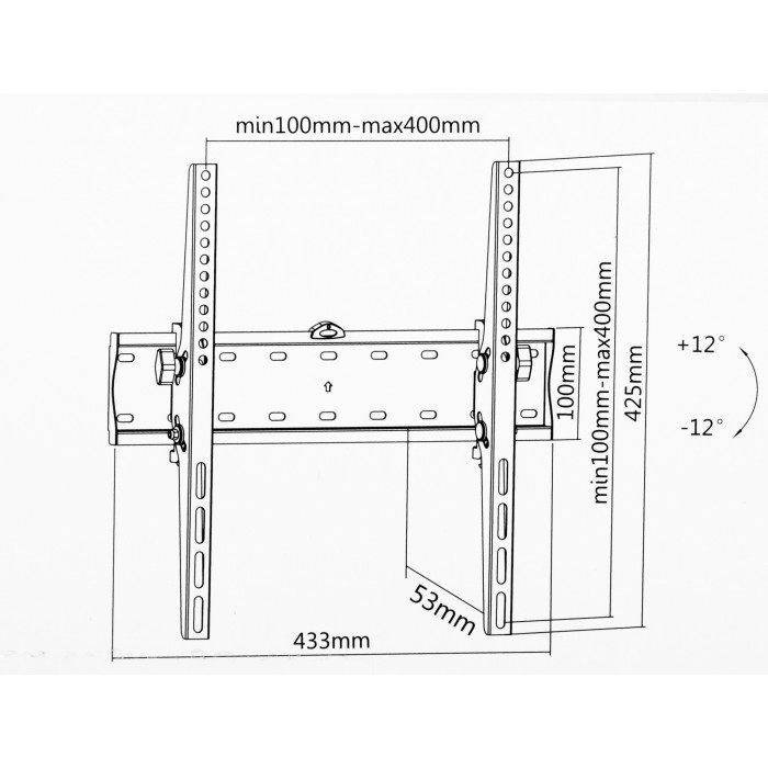 Кронштейн для телевизора Ultramounts UM838T черный 32"-55" макс.40кг настенный наклон