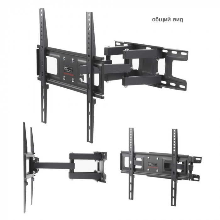 Кронштейн для телевизора Arm Media LCD-417 черный 26"-55" макс.35кг настенный поворотно-выдвижной и наклонный