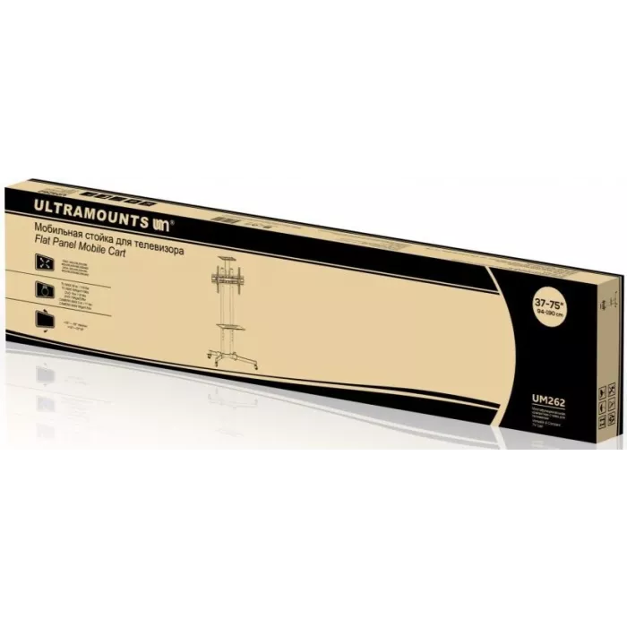 Подставка для телевизора Ultramounts UM262 черный 37"-75" макс.50кг напольный мобильный