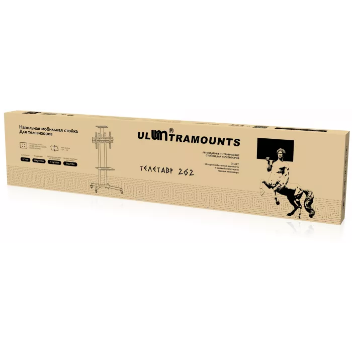 Подставка для телевизора Ultramounts UM262 черный 37"-75" макс.50кг напольный мобильный