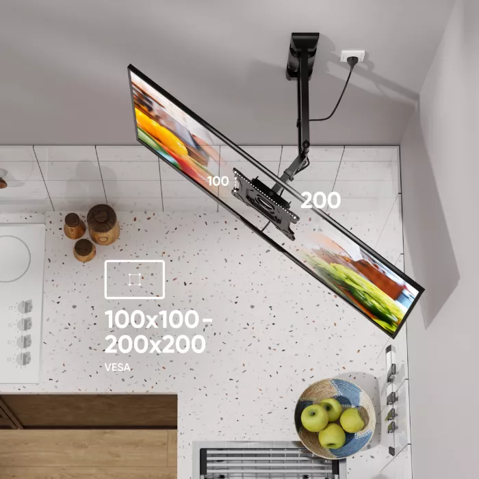 Кронштейн для телевизора Onkron M4S черный 17"-43" макс.35кг настенный поворот и наклон