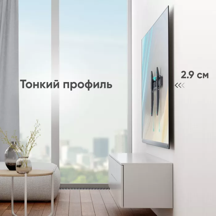 Кронштейн для телевизора Onkron FM6 черный 43"-85" макс.68.2кг настенный фиксированный
