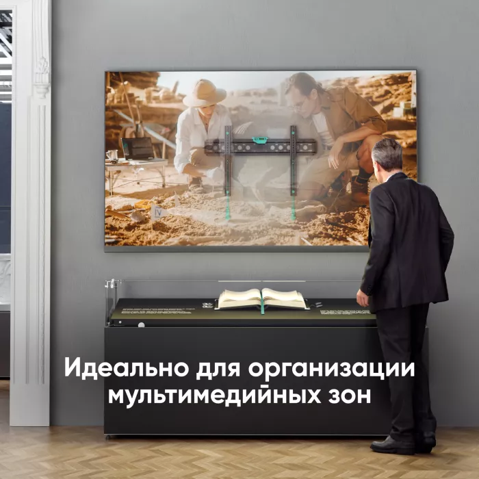 Кронштейн для телевизора Onkron FM6 черный 43"-85" макс.68.2кг настенный фиксированный