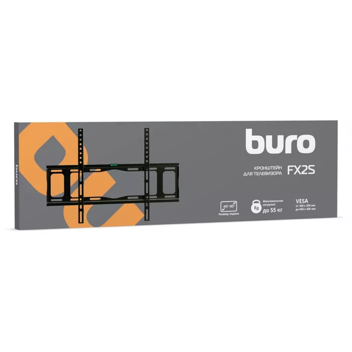 Кронштейн для телевизора Buro FX2S черный 40"-90" макс.55кг настенный фиксированный