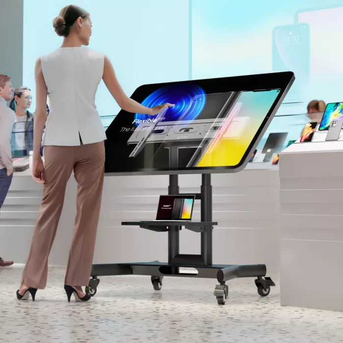 Стойка для телевизора Onkron TS1350 черный 32"-70" макс.45кг напольный мобильный