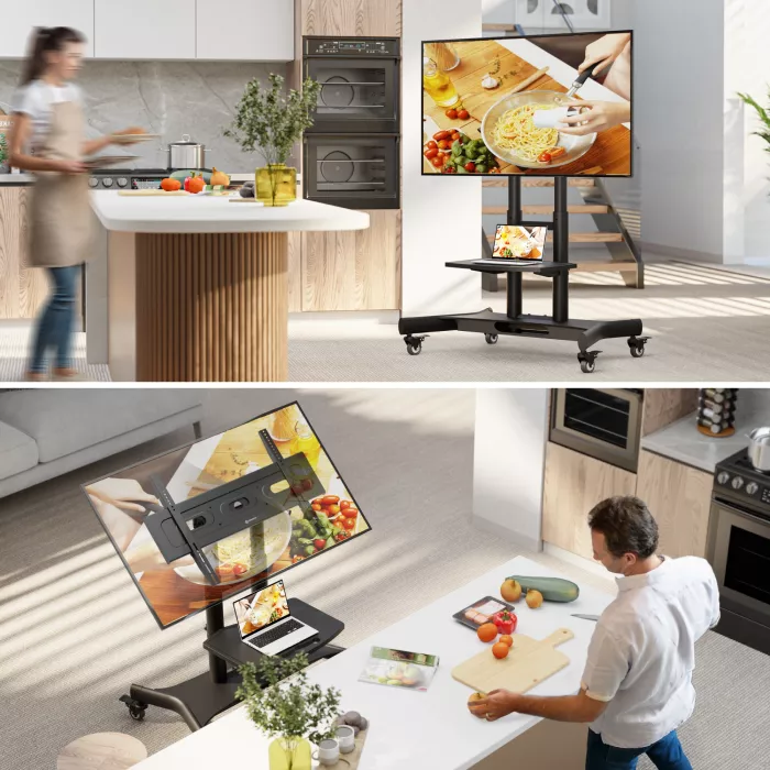 Стойка для телевизора Onkron TS1350 черный 32"-70" макс.45кг напольный мобильный