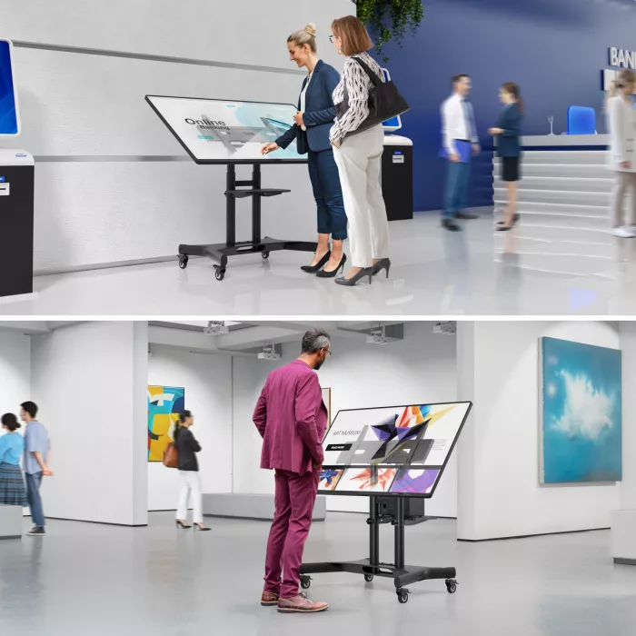 Стойка для телевизора Onkron TS1350 черный 32"-70" макс.45кг напольный мобильный