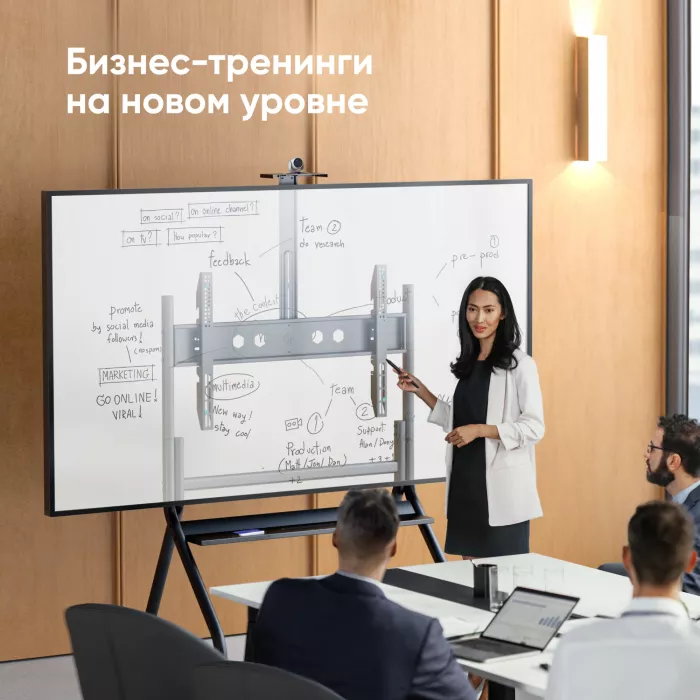 Стойка для телевизора Onkron TS2080 черный 60"-120" макс.150кг напольный мобильный