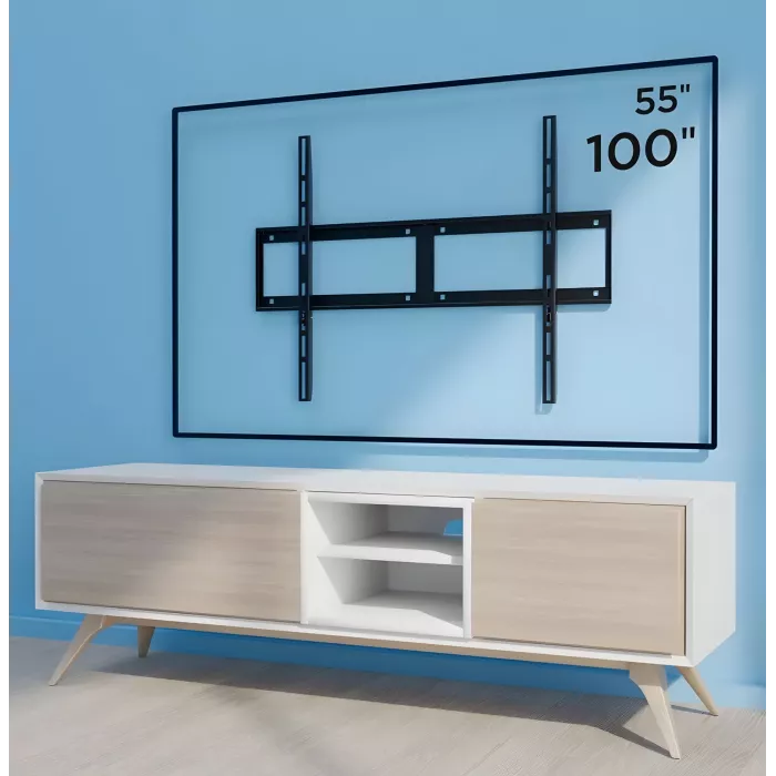 Кронштейн для телевизора Holder LCD-F8601-B черный 55"-100" макс.75кг настенный фиксированный