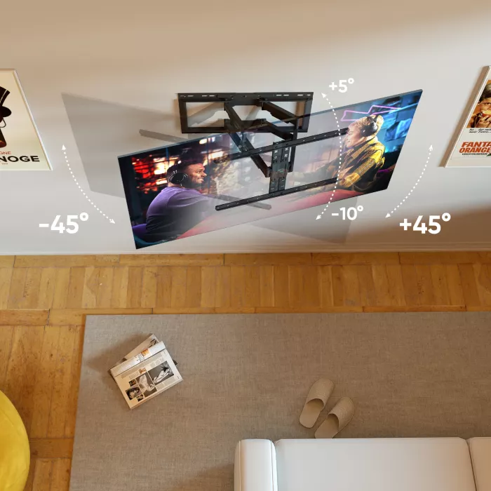 Кронштейн для телевизора Onkron SM6L черный 32"-90" макс.50кг настенный поворот и наклон