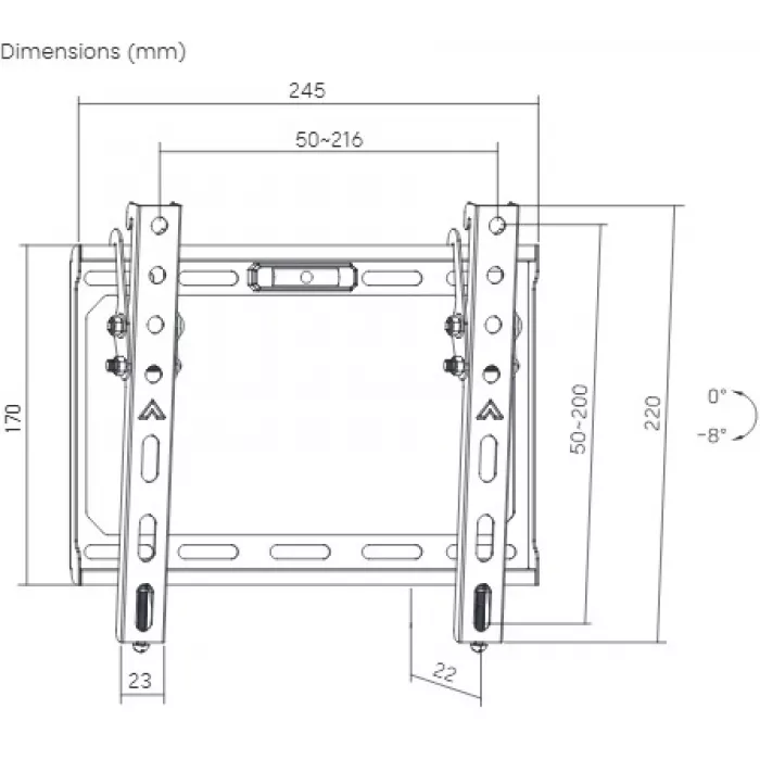 Кронштейн для телевизора Ultramounts UM847 черный 13"-43" макс.45кг настенный наклон