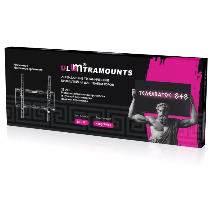 Кронштейн для телевизора Ultramounts UM848 черный 32"-75" макс.45кг настенный наклон