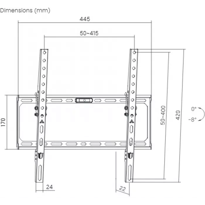 Кронштейн для телевизора Ultramounts UM848 черный 32"-75" макс.45кг настенный наклон