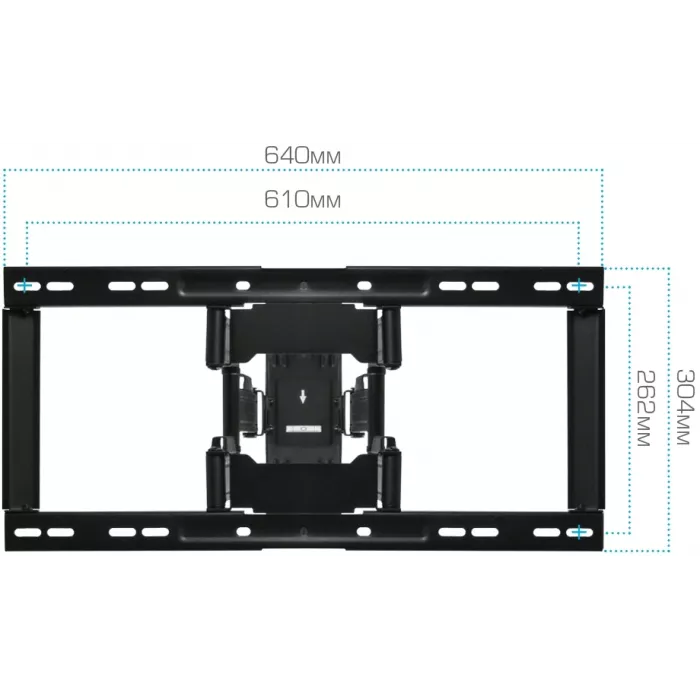 Кронштейн для телевизора Kromax Ultra Slim-102 черный 32"-90" макс.60кг настенный поворот и наклон
