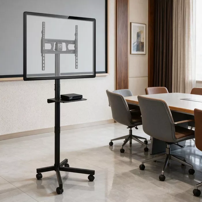 Стойка для телевизора Kromax OMEGA-18 черный 26"-65" макс.40кг напольный мобильный