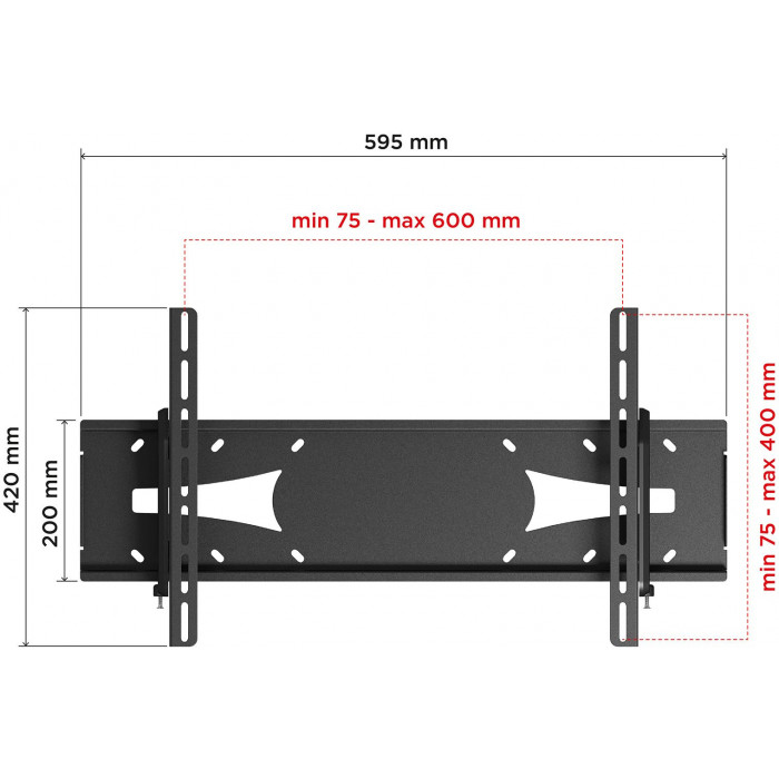 Кронштейн для телевизора Holder PTS-4006 черный 32"-60" макс.40кг настенный наклон