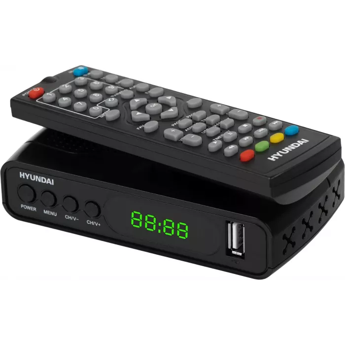 Ресивер DVB-T2 Hyundai H-DVB500 черный