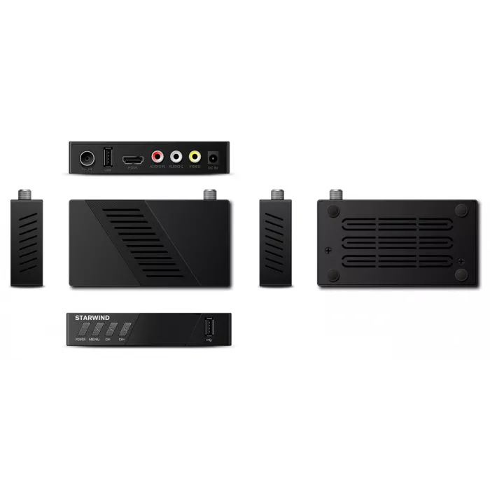 Ресивер DVB-T2 Starwind CT-140 черный