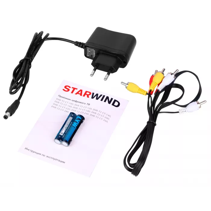 Ресивер DVB-T2 Starwind CT-140 черный