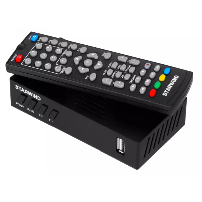 Ресивер DVB-T2 Starwind CT-140 черный