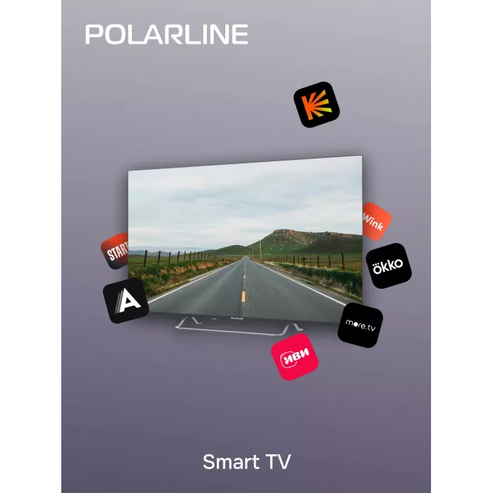 Телевизор LED PolarLine 50" 50PU11TC-SM черный 4K Ultra HD 60Hz DVB-T DVB-T2 DVB-C DVB-S2 USB WiFi Smart TV (RUS)