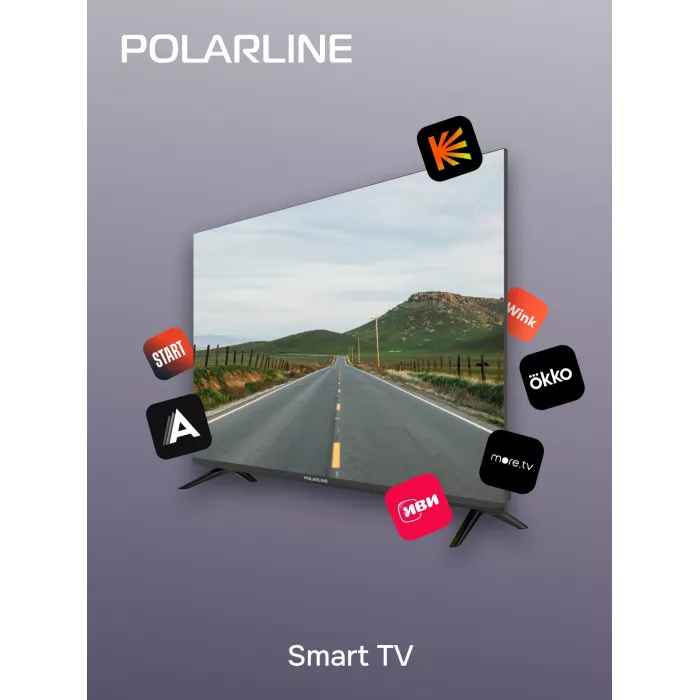Телевизор LED PolarLine 43" 43PU11TC-SM черный 4K Ultra HD 60Hz DVB-T DVB-T2 DVB-C DVB-S DVB-S2 USB WiFi Smart TV (RUS)