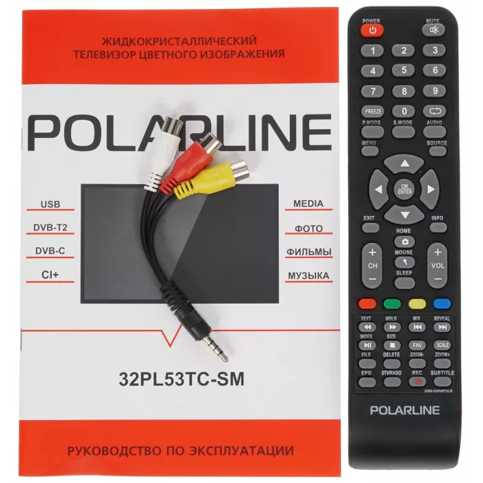 Телевизор LED PolarLine 32" 32PL53TC-SM черный FULL HD 60Hz DVB-T DVB-T2 DVB-C USB WiFi Smart TV (RUS)