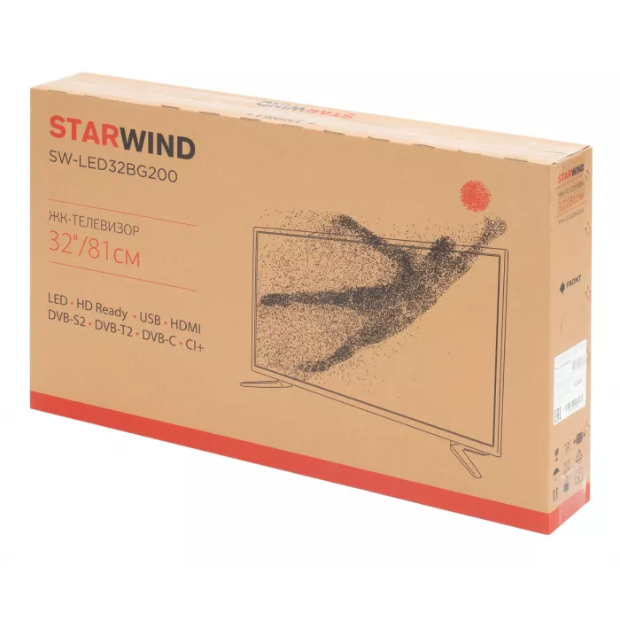 Телевизор LED Starwind 32" SW-LED32BG200 Frameless черный/черный HD 60Hz DVB-T DVB-T2 DVB-C DVB-S DVB-S2 USB