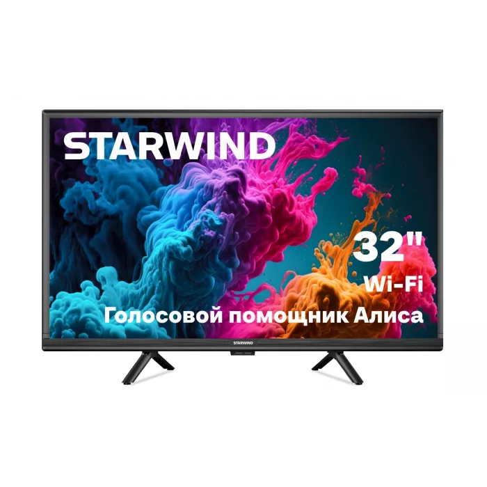 Телевизор LED Starwind 32" SW-LED32SG305 Яндекс.ТВ Frameless черный/черный HD 60Hz DVB-T DVB-T2 DVB-C DVB-S DVB-S2 USB WiFi Smart TV