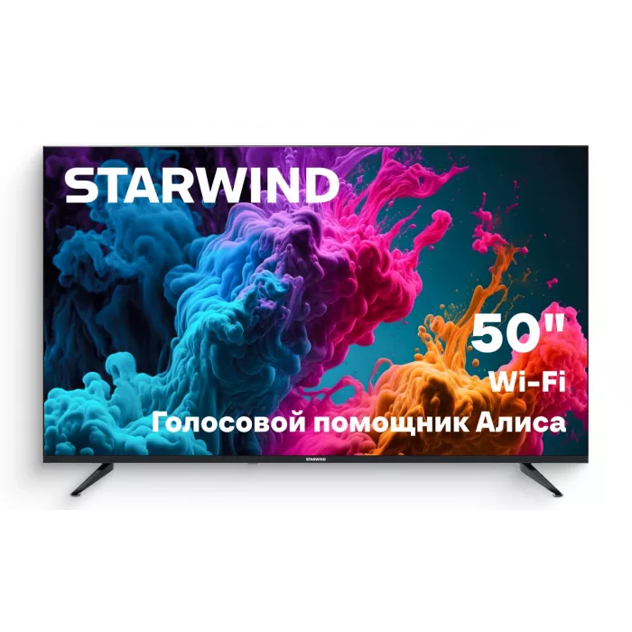 Телевизор LED Starwind 50" SW-LED50UG403 Яндекс.ТВ Frameless черный 4K Ultra HD 60Hz DVB-T DVB-T2 DVB-C DVB-S DVB-S2 USB WiFi Smart TV
