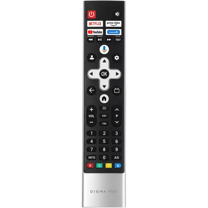 Телевизор QLED Digma Pro 65" QLED 65L Google TV Frameless черный/серебристый 4K Ultra HD 120Hz HSR DVB-T DVB-T2 DVB-C DVB-S DVB-S2 USB WiFi Smart TV