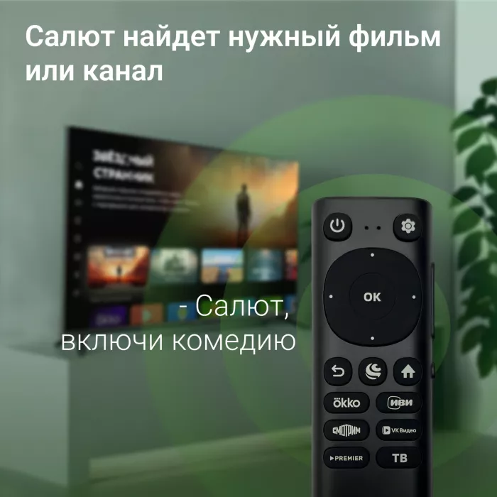 Телевизор LED Digma 50" DM-LED50UBB40 Салют ТВ Frameless Metal черный 4K Ultra HD 60Hz DVB-T DVB-T2 DVB-C DVB-S DVB-S2 USB WiFi Smart TV