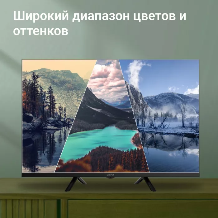 Телевизор LED Digma 32" DM-LED32SBB36 Салют ТВ Frameless Metal черный FULL HD 60Hz DVB-T DVB-T2 DVB-C DVB-S DVB-S2 USB WiFi Smart TV