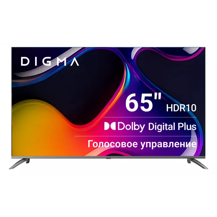 Телевизор LED Digma 65" DM-LED65UBB41 Android TV Frameless Metal темно-серебристый/серебристый 4K Ultra HD 60Hz DVB-T DVB-T2 DVB-C DVB-S DVB-S2 USB WiFi Smart TV