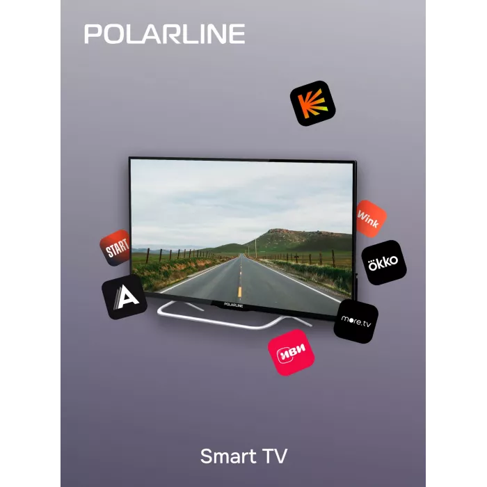 Телевизор LED PolarLine 32" 32PL54TC-SM черный/серебристый HD 60Hz DVB-T DVB-T2 DVB-C USB WiFi Smart TV (RUS)