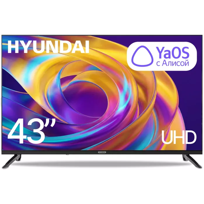 Телевизор LED Hyundai 43" H-LED43BU7012 YaOS Frameless черный/черный 4K Ultra HD 60Hz DVB-T DVB-T2 DVB-C DVB-S DVB-S2 USB WiFi Smart TV