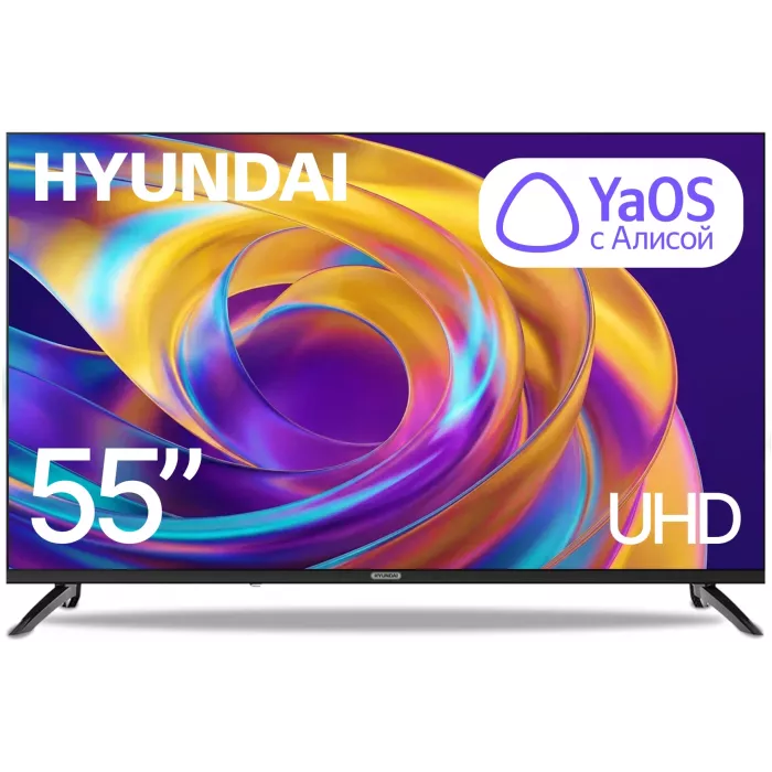Телевизор LED Hyundai 55" H-LED55BU7012 YaOS Frameless черный/черный 4K Ultra HD 60Hz DVB-T DVB-T2 DVB-C DVB-S DVB-S2 USB WiFi Smart TV