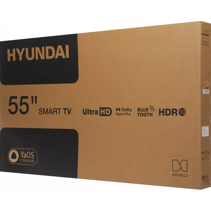 Телевизор LED Hyundai 55" H-LED55BU7012 YaOS Frameless черный/черный 4K Ultra HD 60Hz DVB-T DVB-T2 DVB-C DVB-S DVB-S2 USB WiFi Smart TV
