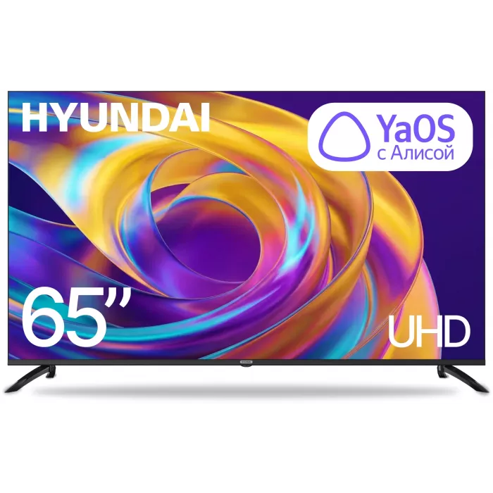 Телевизор LED Hyundai 65" H-LED65BU7012 YaOS Frameless черный 4K Ultra HD 60Hz DVB-T DVB-T2 DVB-C DVB-S DVB-S2 USB WiFi Smart TV